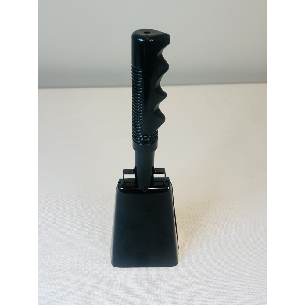 Bully Bell Black Cowbell Rubber Grip Sporting Event Large Metal 10"
